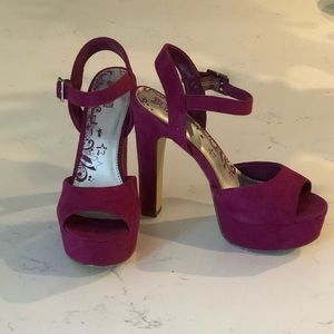 Fuschia platform heels